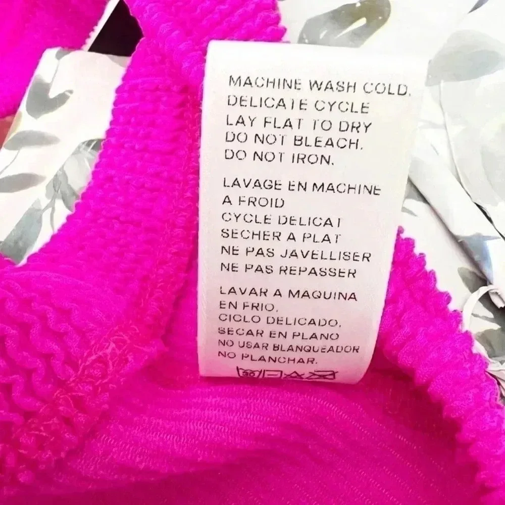 NWT‎ Good American Hawaiian Pink Always Fits Better Bikini Top, Size Large/XL